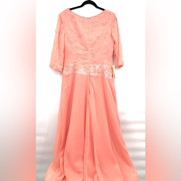 TS Couture LanTing Bridal Coral Sequin Bodice Mother of the Bride Dress - Picture 6 of 17